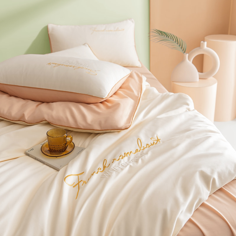 Ren bomuldsstof til solid farve dobbeltseng ark